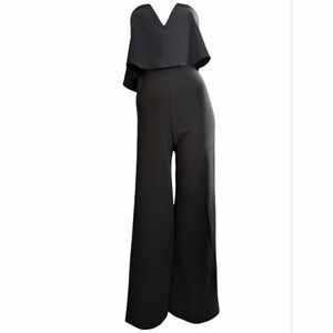 LULUS "Power of Love" Jumpsuit Black Strapless Stretch Cocktail Party SMALL